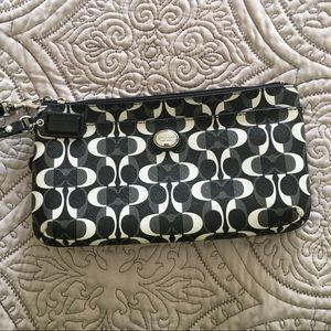Coach wristlet. Black with white.
